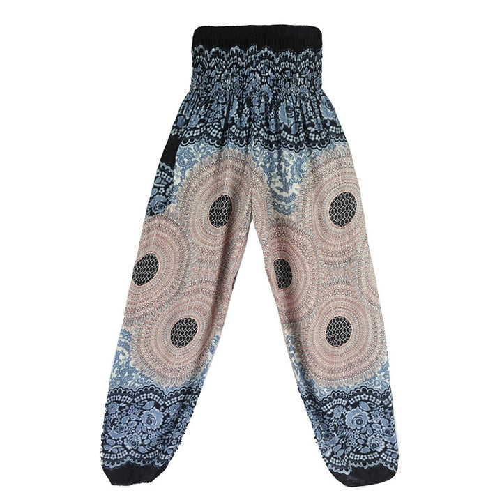Buddha Stones Round Geometric Pattern Loose Casual Harem Trousers High Waist Women's Yoga Pants - image 13