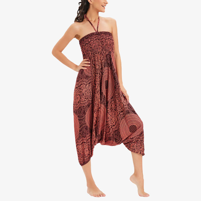 Buddha Stones Two Style Wear Round Geometric Loose Casual Harem Trousers Jumpsuit Women's Yoga Pants - image 13