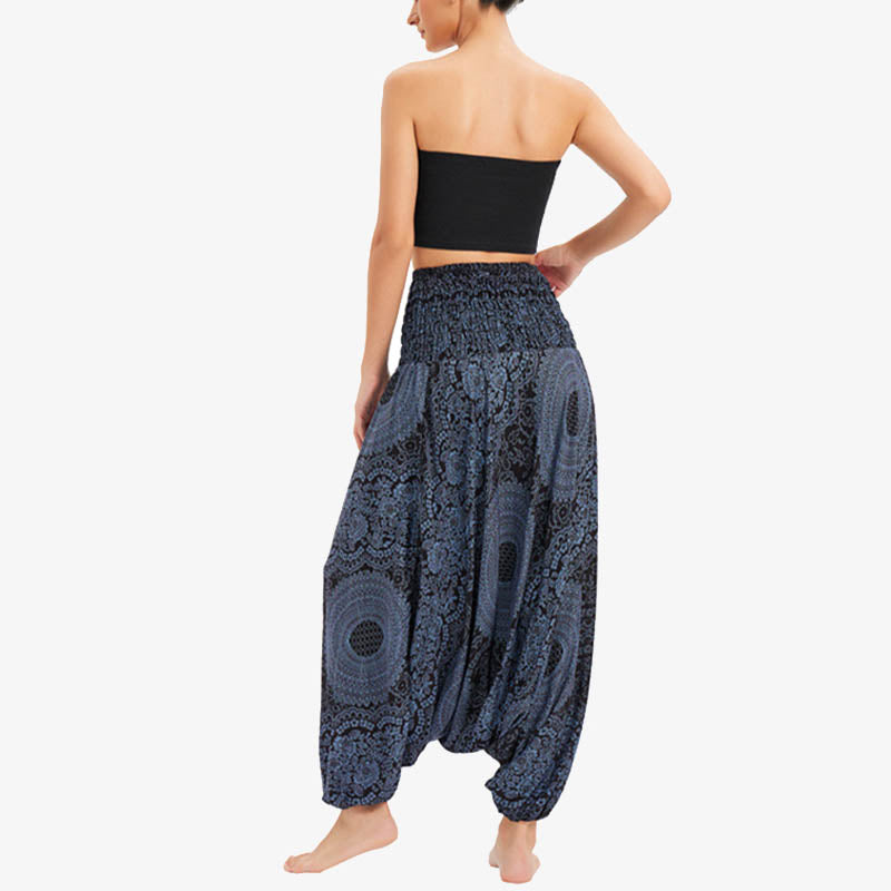 Buddha Stones Two Style Wear Round Geometric Loose Casual Harem Trousers Jumpsuit Women's Yoga Pants - image 19