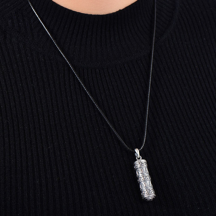 Buddha Stones Tibetan Om Mani Padme Hum Buddha Swastika Luck Necklace Pendant - image 2