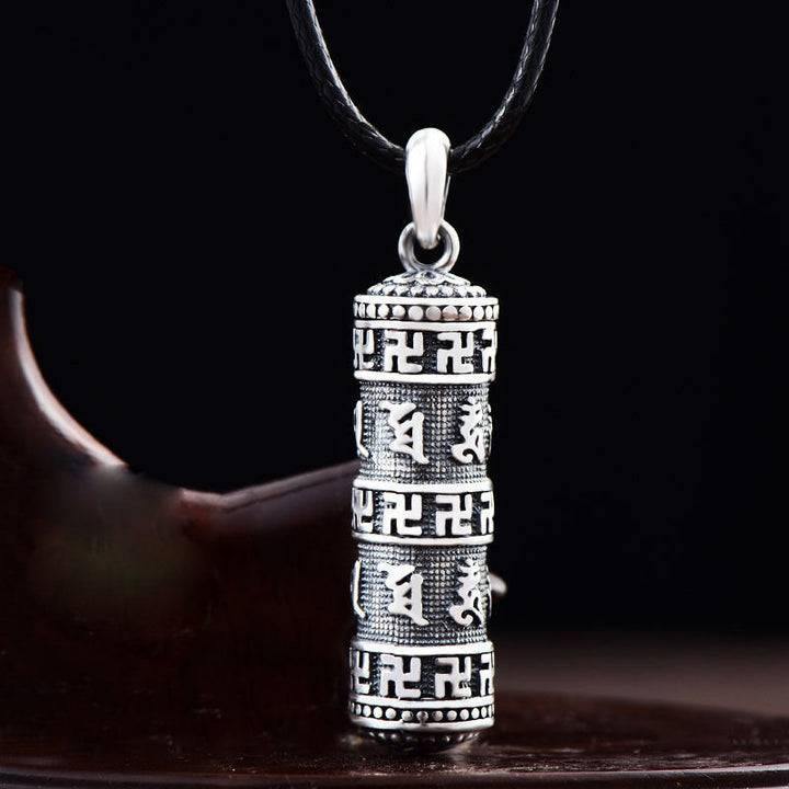 Buddha Stones Tibetan Om Mani Padme Hum Buddha Swastika Luck Necklace Pendant - Om Mani Padme Hum(Love♥Focus) - image 0