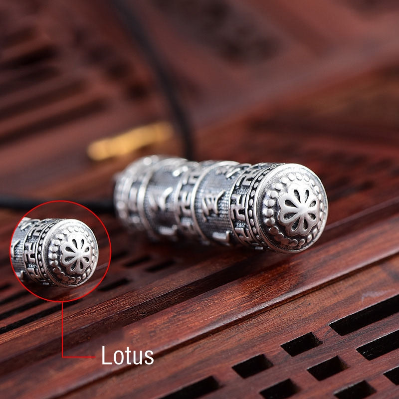 Buddha Stones Tibetan Om Mani Padme Hum Buddha Swastika Luck Necklace Pendant - image 1