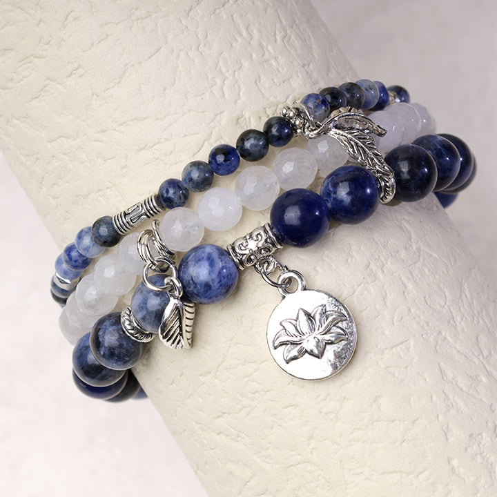 Buddha Stones 3PCS Natural Quartz Crystal Beaded Healing Energy Lotus Bracelet - image 23