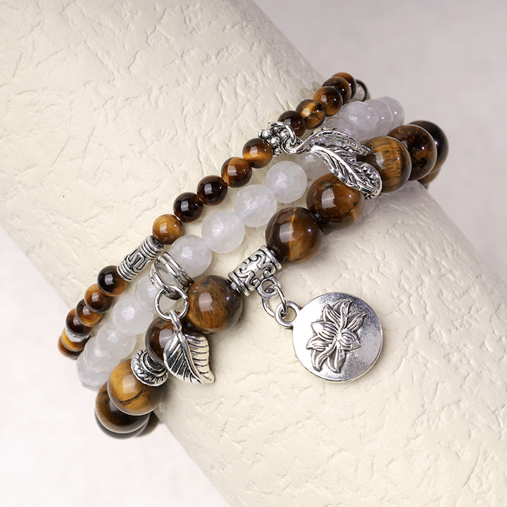 Buddha Stones 3PCS Natural Quartz Crystal Beaded Healing Energy Lotus Bracelet - image 27