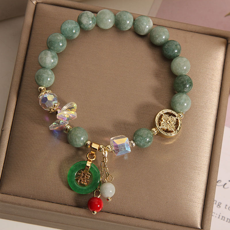 Buddha Stones Strawberry Quartz Jade Fu Character Charm Healing Bracelet - image 17