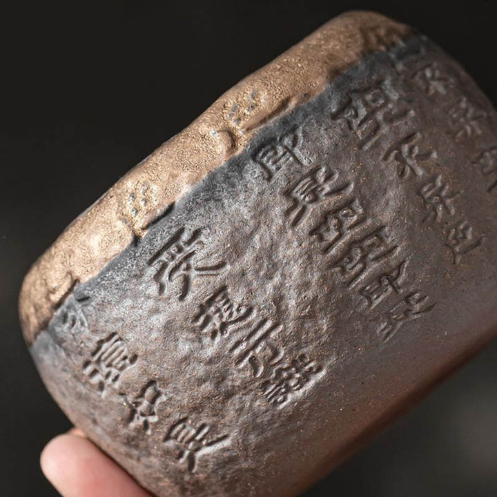 Buddha Stones Heart Sutra Engraved Ceramic Teacup Kung Fu Tea Cup 130ml - image 8