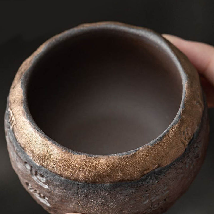 Buddha Stones Heart Sutra Engraved Ceramic Teacup Kung Fu Tea Cup 130ml - image 9