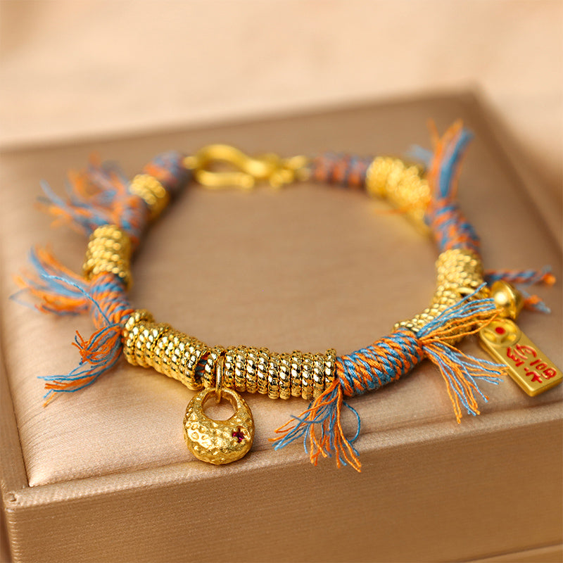 Buddha Stones Handmade Tibetan Lucky Fortune Multicolored Rope Braid Bracelet - image 1