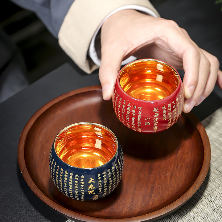 Buddha Stones Heart Sutra Great Compassion Mantra Engraved Ceramic Teacup Kung Fu Tea Cup - image 14