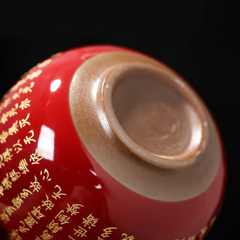 Buddha Stones Heart Sutra Great Compassion Mantra Engraved Ceramic Teacup Kung Fu Tea Cup - image 5