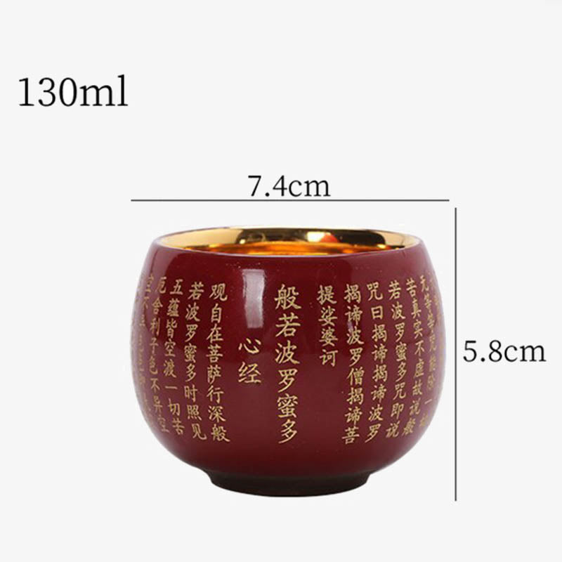 Buddha Stones Heart Sutra Great Compassion Mantra Engraved Ceramic Teacup Kung Fu Tea Cup - image 7