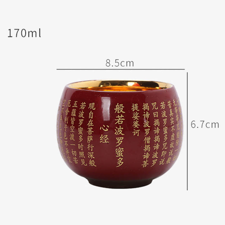 Buddha Stones Heart Sutra Great Compassion Mantra Engraved Ceramic Teacup Kung Fu Tea Cup - image 8