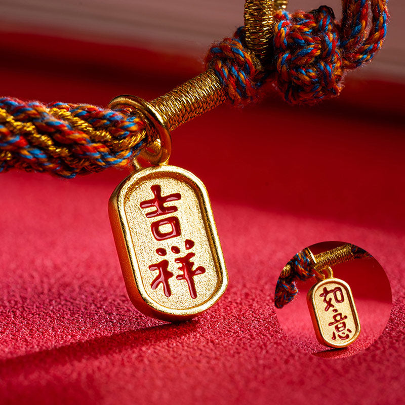 Buddha Stones Handmade Multicolored Tibetan Om Mani Padme Hum Ruyi Auspicious Charm Braided Bracelet - image 4