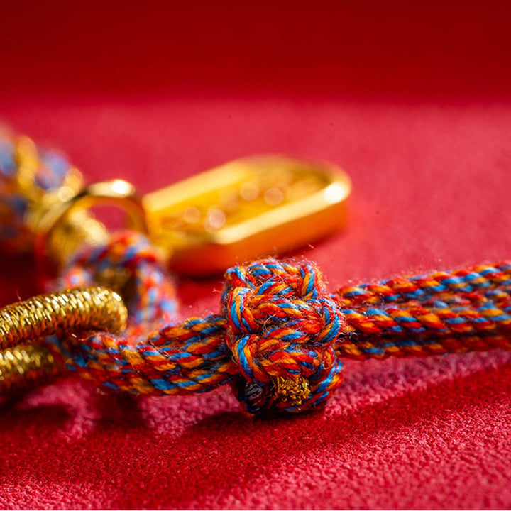 Buddha Stones Handmade Multicolored Tibetan Om Mani Padme Hum Ruyi Auspicious Charm Braided Bracelet - image 6