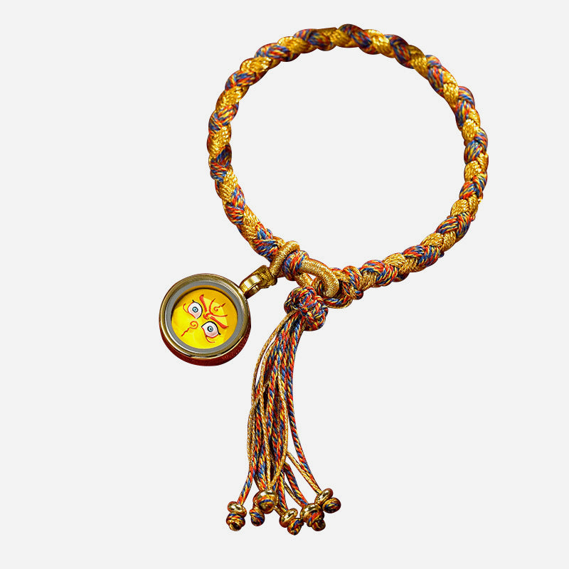 Buddha Stones Handmade Tibetan Five God Of Wealth Dragon Scale Rope Luck Braid Bracelet - image 4