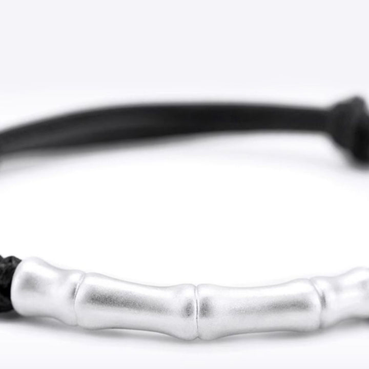 Buddha Stones 999 Sterling Silver Bone Pattern Luck Rope Braided Bracelet - image 10