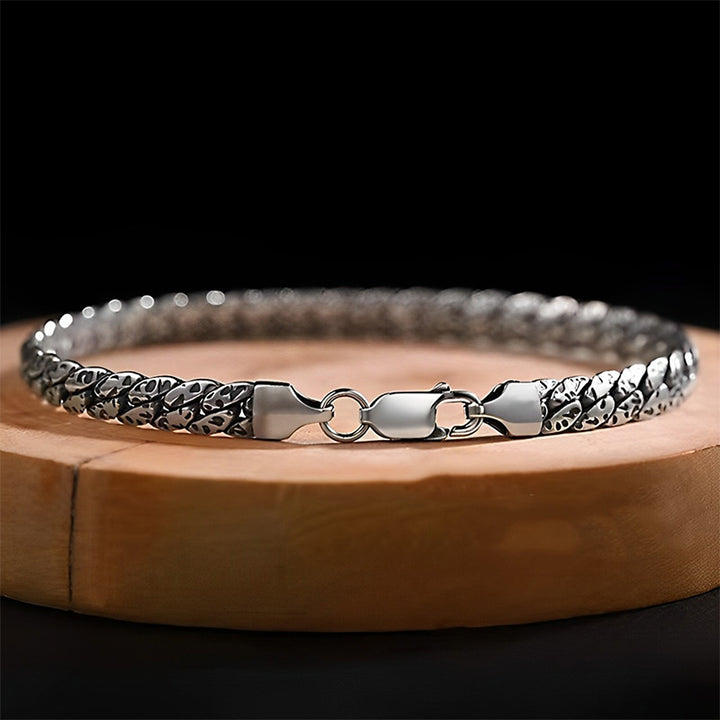 Buddha Stones Simple Dotted Texture Design Copper Luck Buckle Bracelet - 22cm fit for Wrist Circumference 20cm - image 0