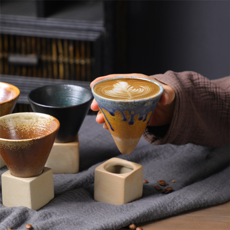 Buddha Stones Vintage Gradient Ceramic Coffee Mug Tea Latte Espresso Coffee Cup With Base 200ml - image 0