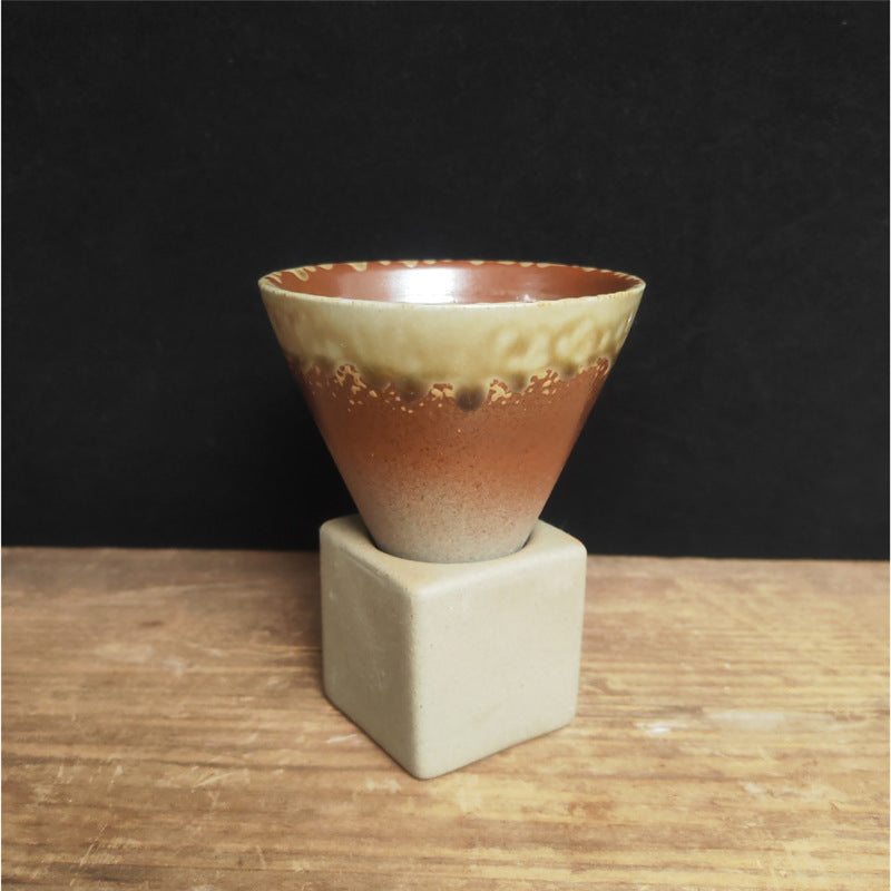 Buddha Stones Vintage Gradient Ceramic Coffee Mug Tea Latte Espresso Coffee Cup With Base 200ml - Beige Brown 9.3cm*9.5cm*200ml - image 11