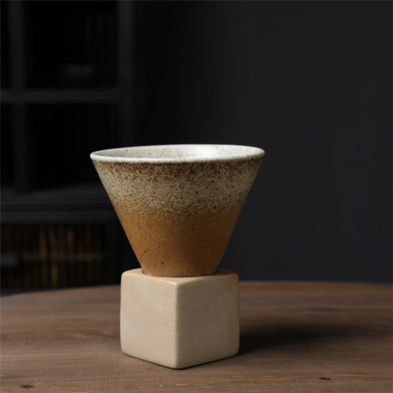 Buddha Stones Vintage Gradient Ceramic Coffee Mug Tea Latte Espresso Coffee Cup With Base 200ml - Khaki 9.3cm*9.5cm*200ml - image 14