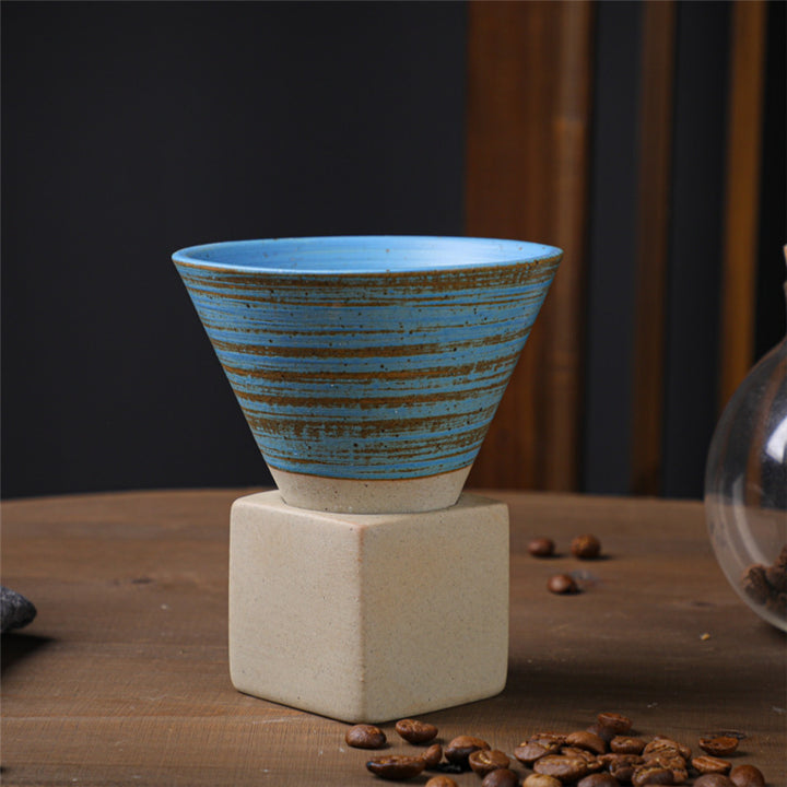 Buddha Stones Vintage Gradient Ceramic Coffee Mug Tea Latte Espresso Coffee Cup With Base 200ml - Blue 9.3cm*9.5cm*200ml - image 17