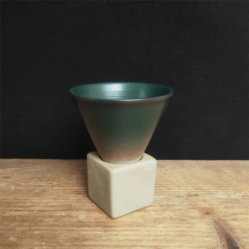 Buddha Stones Vintage Gradient Ceramic Coffee Mug Tea Latte Espresso Coffee Cup With Base 200ml - Green 9.3cm*9.5cm*200ml - image 20