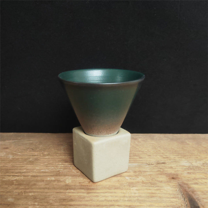 Buddha Stones Vintage Gradient Ceramic Coffee Mug Tea Latte Espresso Coffee Cup With Base 200ml - Green 9.3cm*9.5cm*200ml - image 20