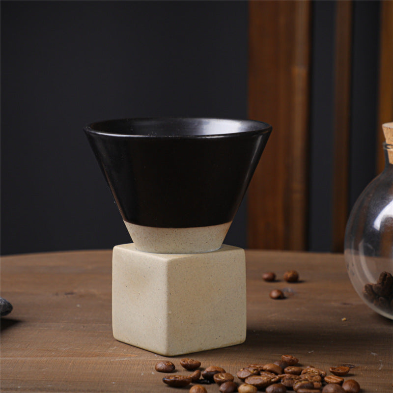 Buddha Stones Vintage Gradient Ceramic Coffee Mug Tea Latte Espresso Coffee Cup With Base 200ml - Black 9.3cm*9.5cm*200ml - image 23