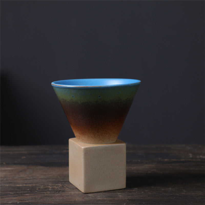 Buddha Stones Vintage Gradient Ceramic Coffee Mug Tea Latte Espresso Coffee Cup With Base 200ml - Blue Green Brown 9.3cm*9.5cm*200ml - image 24