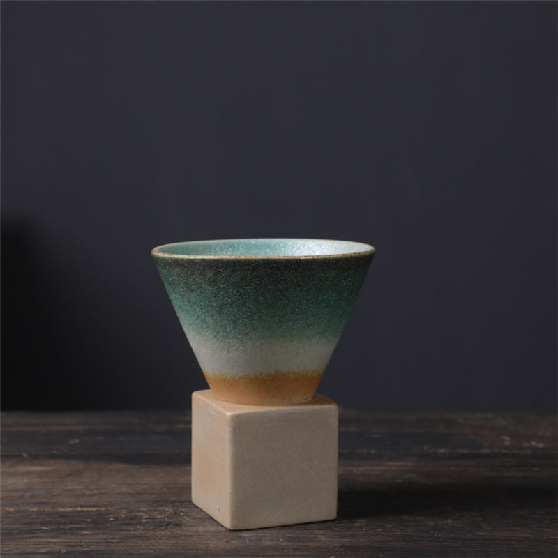 Buddha Stones Vintage Gradient Ceramic Coffee Mug Tea Latte Espresso Coffee Cup With Base 200ml - Light Green 9.3cm*9.5cm*200ml - image 27