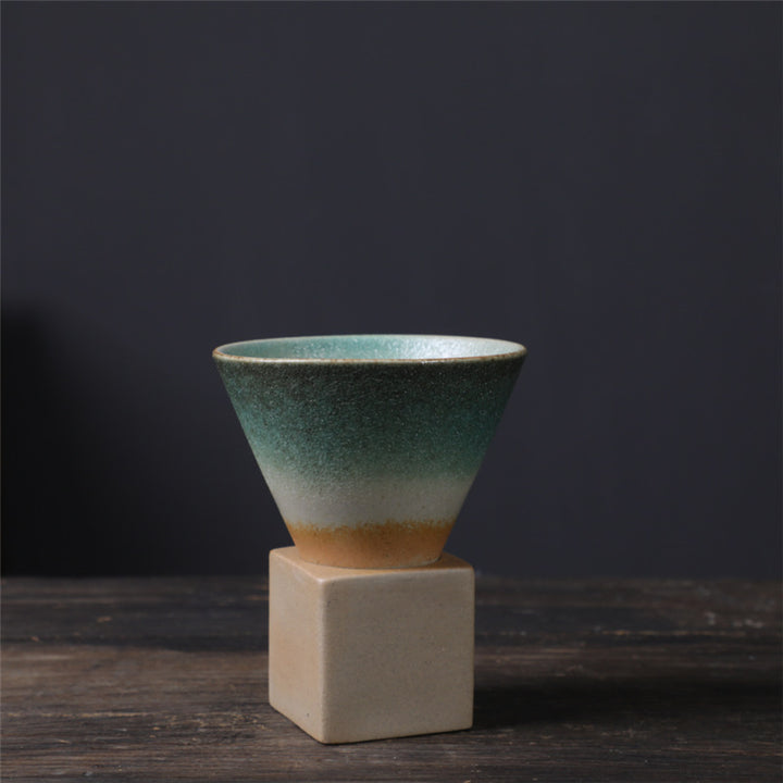 Buddha Stones Vintage Gradient Ceramic Coffee Mug Tea Latte Espresso Coffee Cup With Base 200ml - Light Green 9.3cm*9.5cm*200ml - image 27