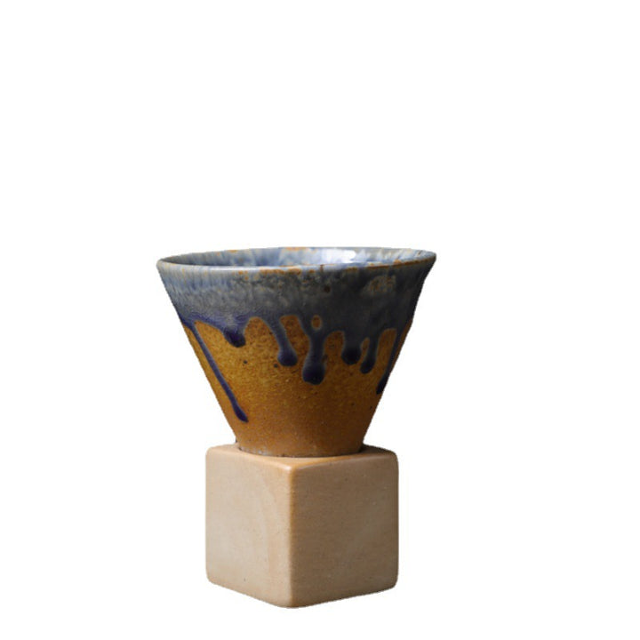 Buddha Stones Vintage Gradient Ceramic Coffee Mug Tea Latte Espresso Coffee Cup With Base 200ml - image 7