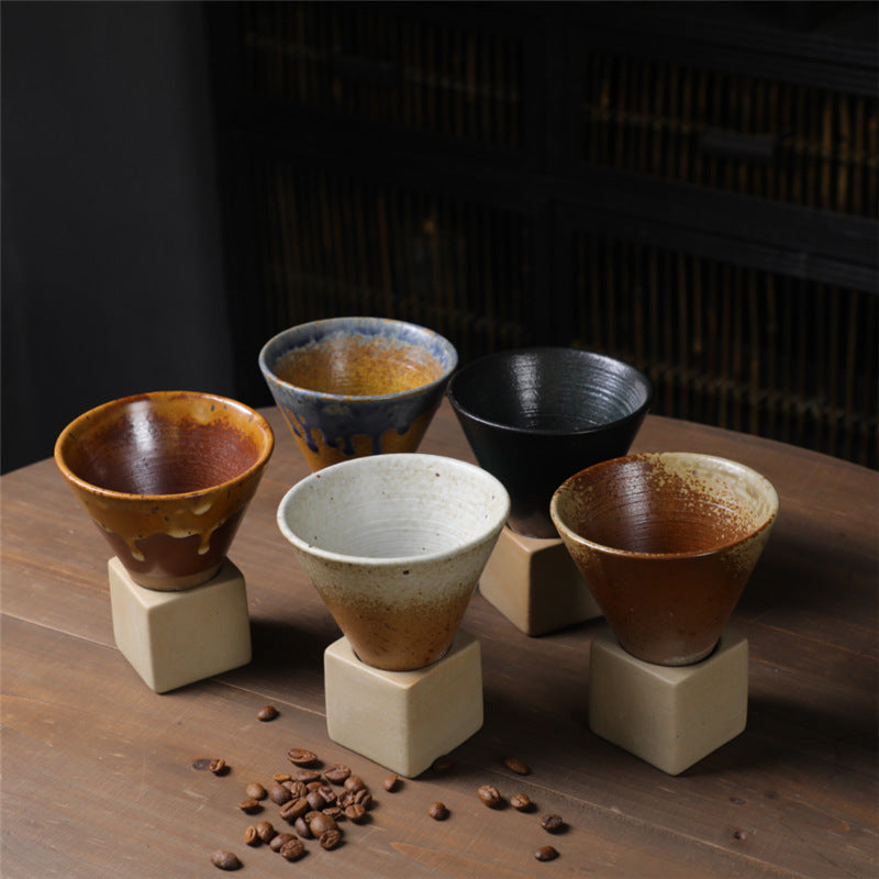 Buddha Stones Vintage Gradient Ceramic Coffee Mug Tea Latte Espresso Coffee Cup With Base 200ml - image 1