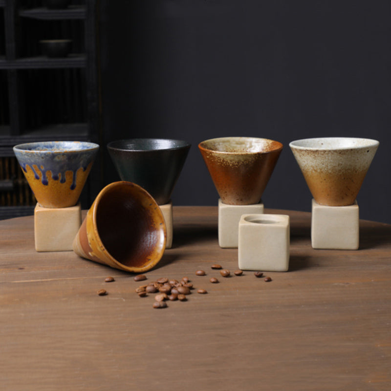 Buddha Stones Vintage Gradient Ceramic Coffee Mug Tea Latte Espresso Coffee Cup With Base 200ml - image 15