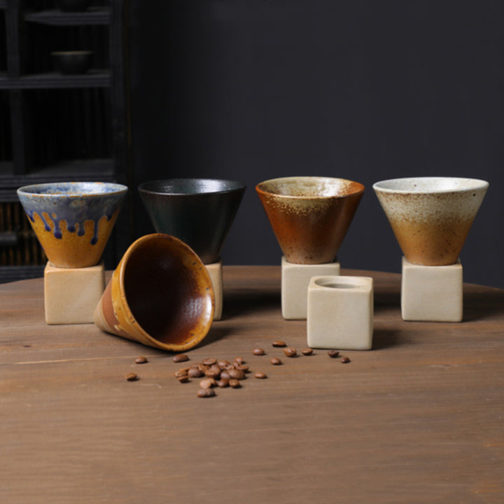 Buddha Stones Vintage Gradient Ceramic Coffee Mug Tea Latte Espresso Coffee Cup With Base 200ml - image 15
