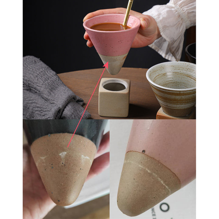 Buddha Stones Vintage Gradient Ceramic Coffee Mug Tea Latte Espresso Coffee Cup With Base 200ml - image 22
