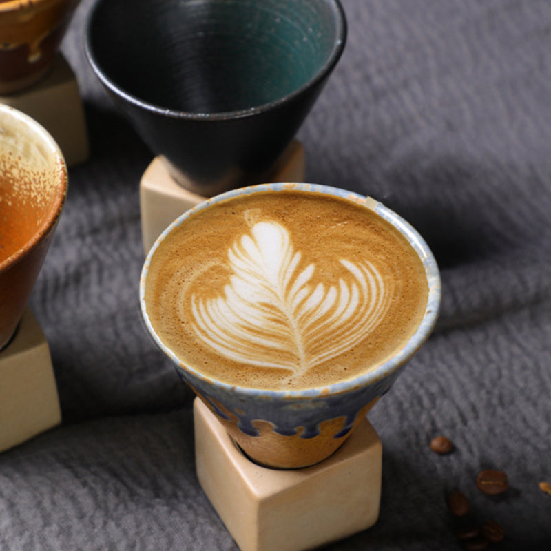 Buddha Stones Vintage Gradient Ceramic Coffee Mug Tea Latte Espresso Coffee Cup With Base 200ml - image 4