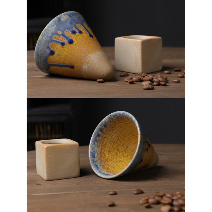 Buddha Stones Vintage Gradient Ceramic Coffee Mug Tea Latte Espresso Coffee Cup With Base 200ml - image 5