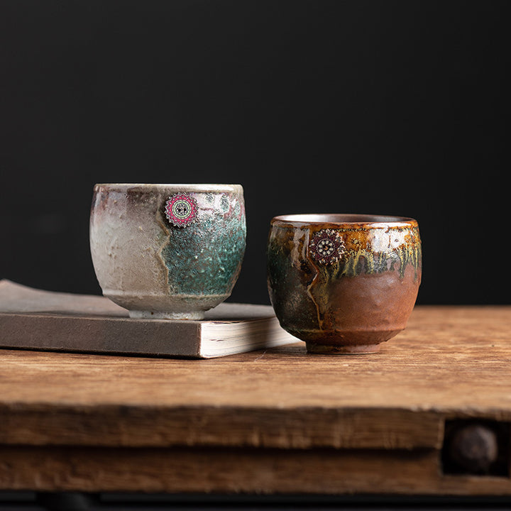 Buddha Stones Sunflower Kiln Change Ceramic Coffee Mug Tea Latte Espresso Coffee Cup 250ml - image 0