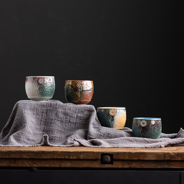 Buddha Stones Sunflower Kiln Change Ceramic Coffee Mug Tea Latte Espresso Coffee Cup 250ml - image 17