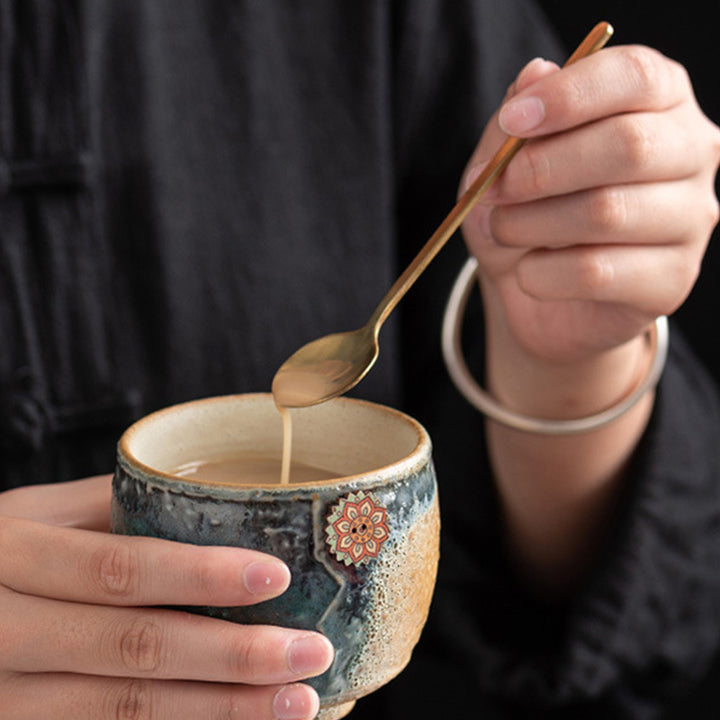 Buddha Stones Sunflower Kiln Change Ceramic Coffee Mug Tea Latte Espresso Coffee Cup 250ml - image 5
