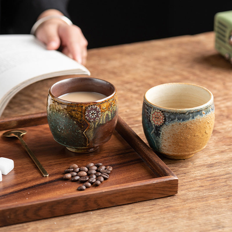 Buddha Stones Sunflower Kiln Change Ceramic Coffee Mug Tea Latte Espresso Coffee Cup 250ml - image 1