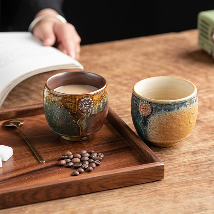 Buddha Stones Sunflower Kiln Change Ceramic Coffee Mug Tea Latte Espresso Coffee Cup 250ml - image 1