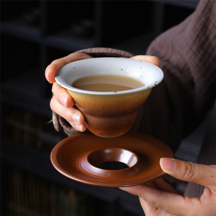 Buddha Stones Planet Design Ceramic Coffee Mug Rough Pottery Tea Coffee Cup With Saucer - Jupiter 10cm*10cm*6.5cm*160ml - image 21