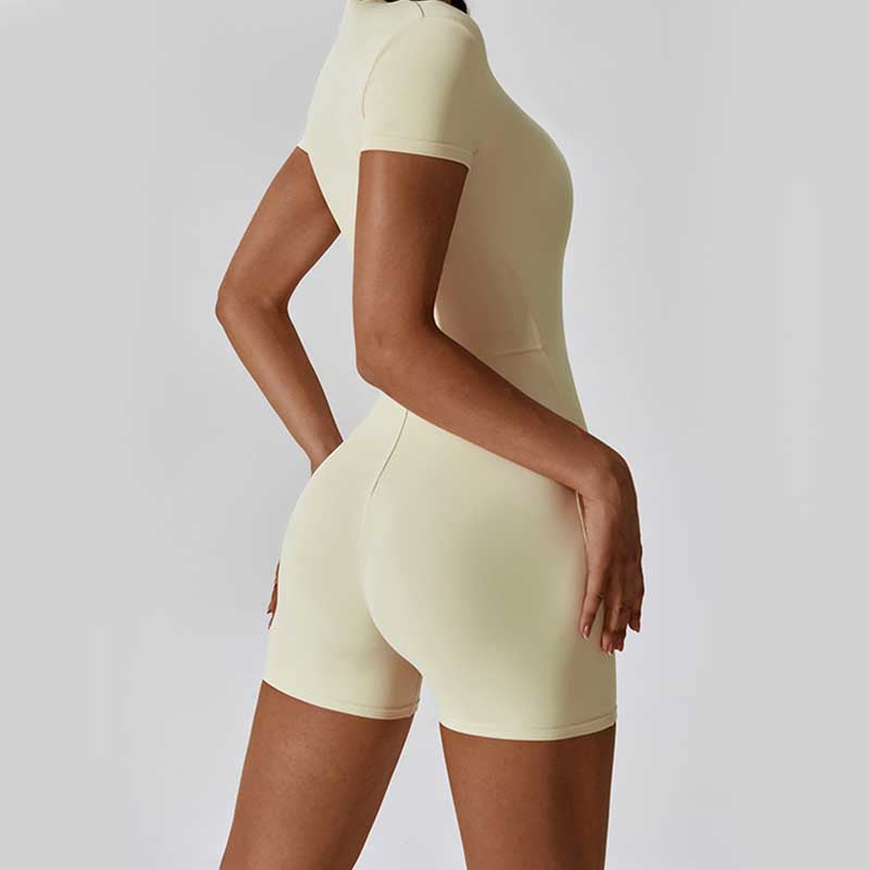 Buddha Stones High Stretch Zipper Short Sleeve Jumpsuit Sports Fitness Yoga Women Bodysuit - image 34