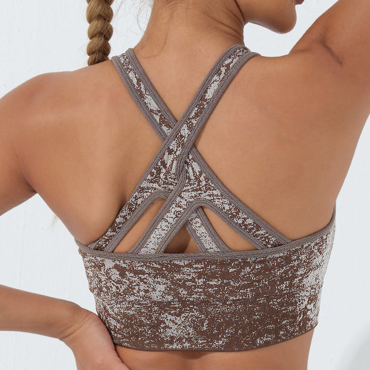 Buddha Stones Seamless Fitness Crop Tank Top High Waist Leggings Pants Sports Gym Yoga Outfits - Crop Tank - Brown - US6，UK/AU10，EU38 (L)  - image 13