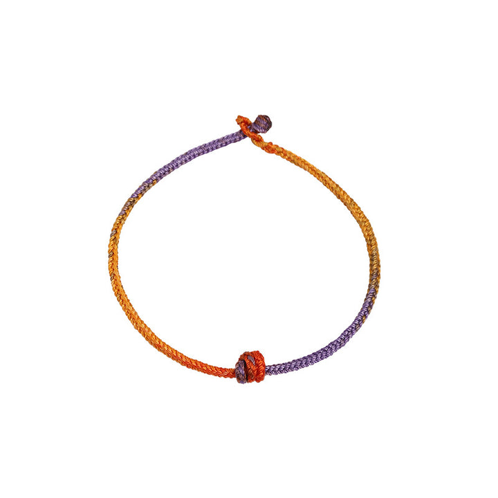 Buddha Stones Handcrafted Colorful Purple Gold Red Braid Rope Bracelet - image 11