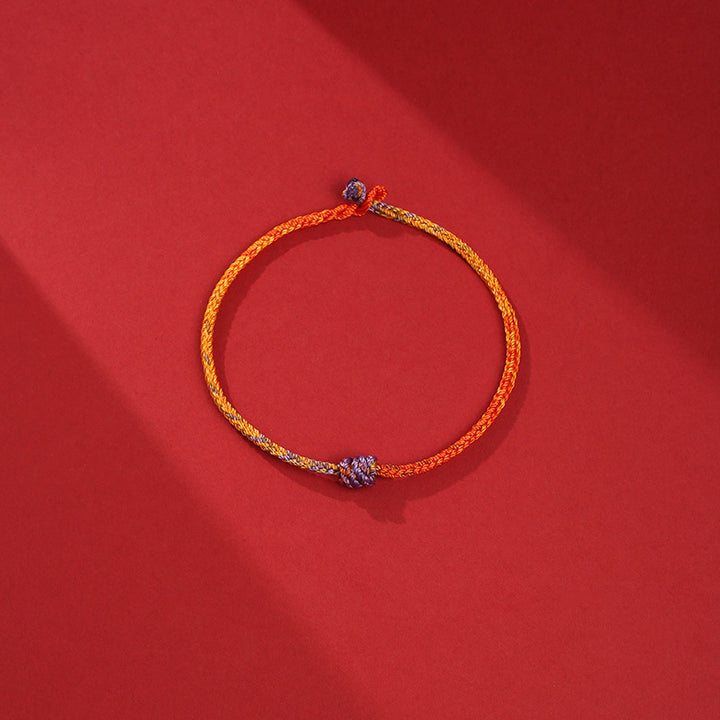 Buddha Stones Handcrafted Colorful Purple Gold Red Braid Rope Bracelet - image 9