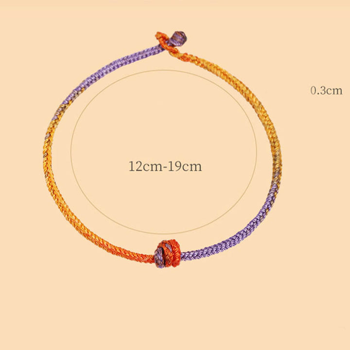 Buddha Stones Handcrafted Colorful Purple Gold Red Braid Rope Bracelet - image 8