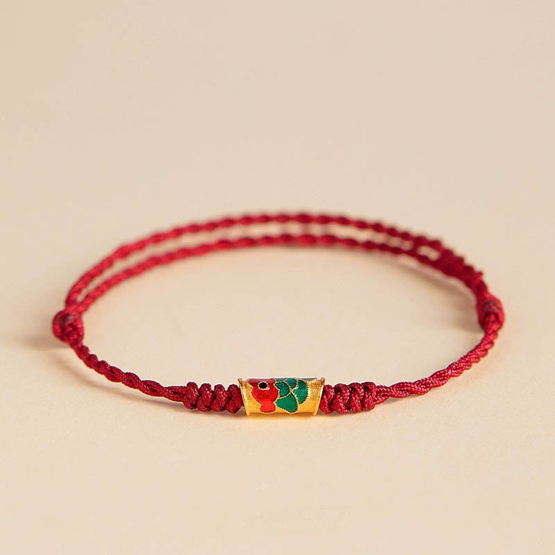 Buddha Stones Handcrafted Koi Fish Wealth Prosperity Braided Rope Bracelet - Red(Wrist Circumference 14-15.5cm) - Simple Version - image 10